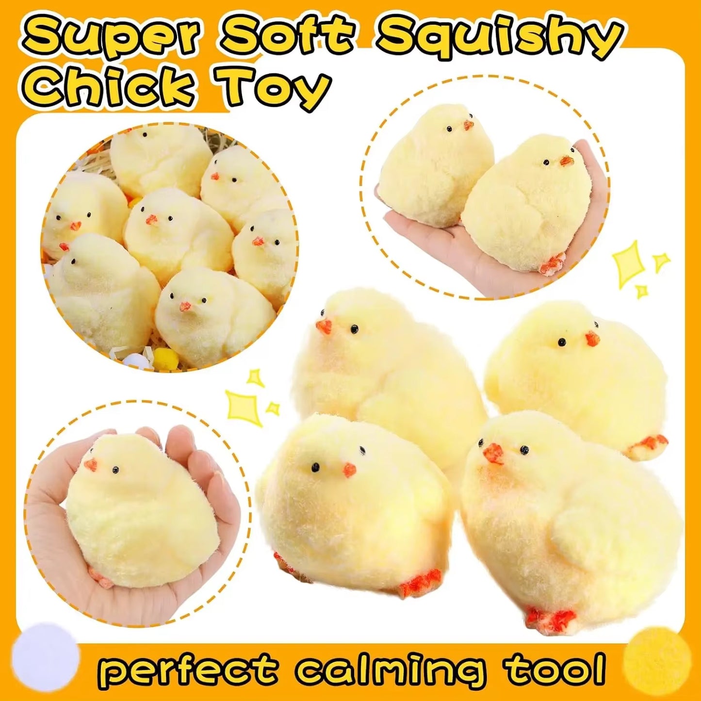 Handmade Chick Squishy Toys Ultra Soft Squishy Fidget Toys Silicone Pinch Entertainment Games for Children Christmas Gifts