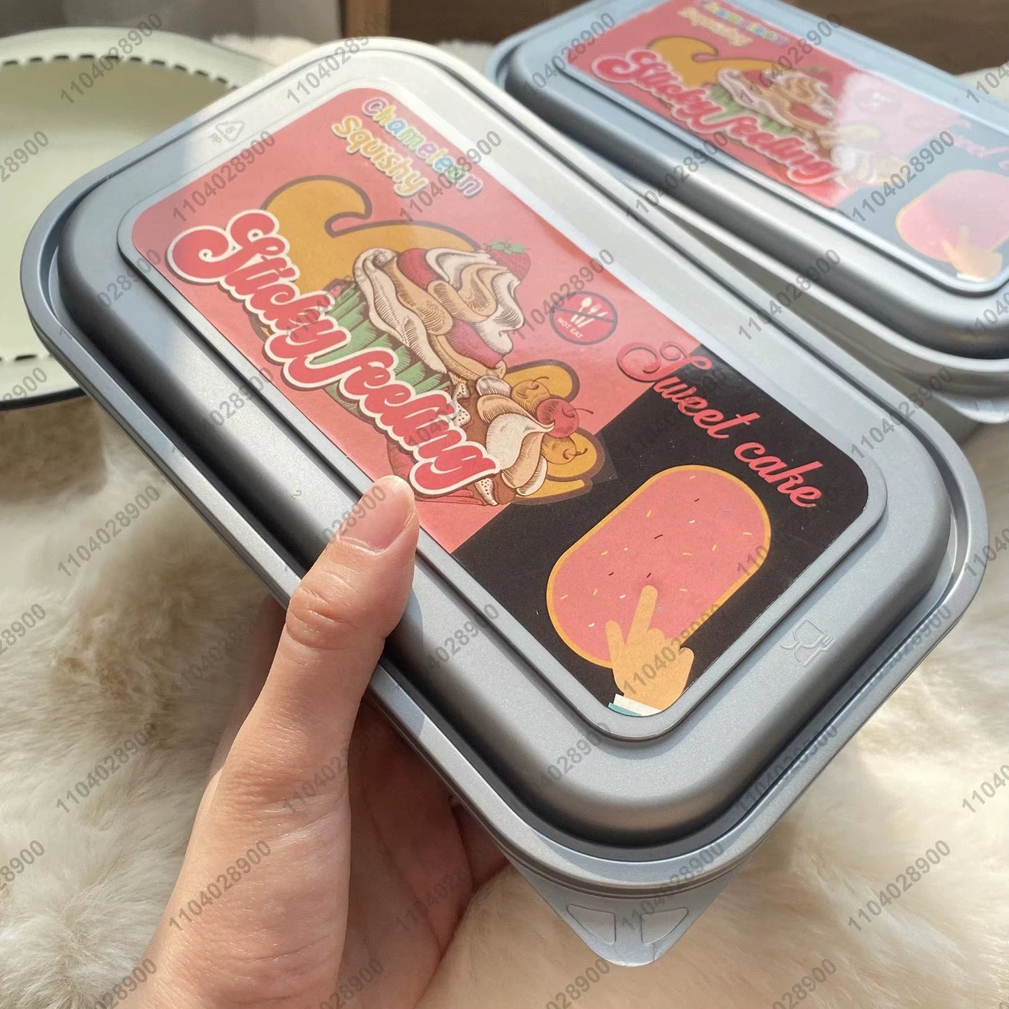 Sticky Box Cake Squishy Toy Slow Rising Squeeze Toy Butter Ice Cream Box Squishy Fidget Toy anti Stress Release Hand Relax Gift