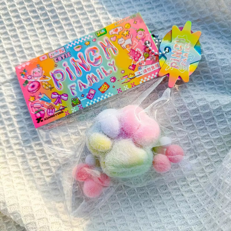 Handmade Flocking Cat'S Paw Stress Relief Squishy Toy Mochi Slow Rebound New Fidget Toy Birthday Party Gift
