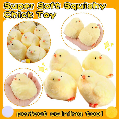 Handmade Chick Squishy Toys Ultra Soft Squishy Fidget Toys Silicone Pinch Entertainment Games for Children Christmas Gifts