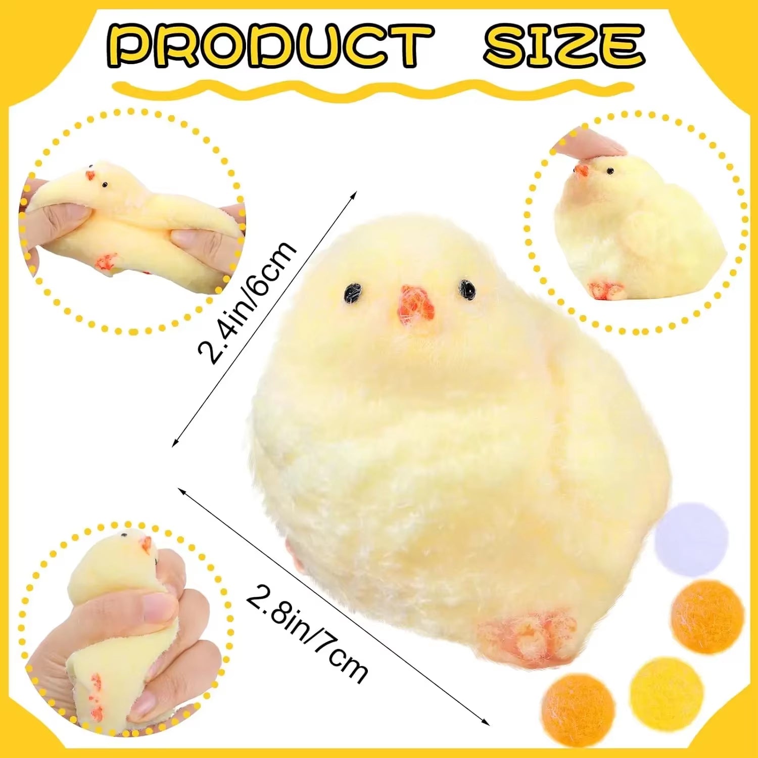 Handmade Chick Squishy Toys Ultra Soft Squishy Fidget Toys Silicone Pinch Entertainment Games for Children Christmas Gifts
