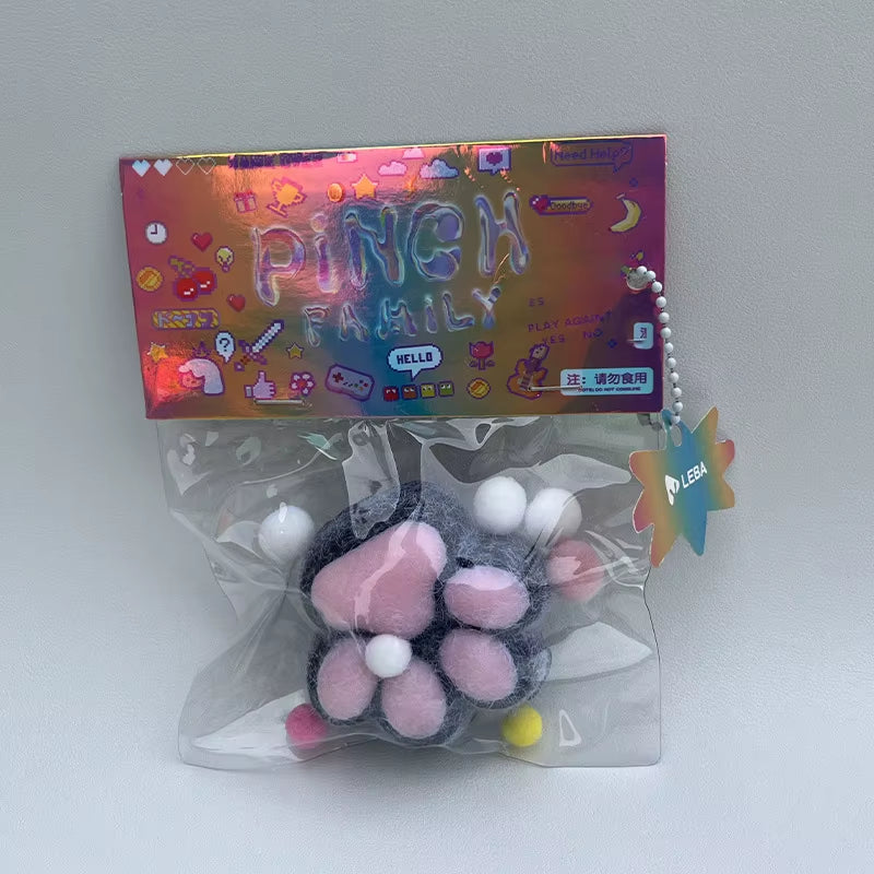 Handmade Flocking Cat'S Paw Stress Relief Squishy Toy Mochi Slow Rebound New Fidget Toy Birthday Party Gift
