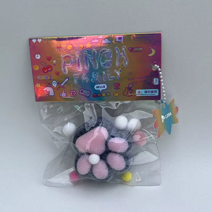 Handmade Flocking Cat'S Paw Stress Relief Squishy Toy Mochi Slow Rebound New Fidget Toy Birthday Party Gift