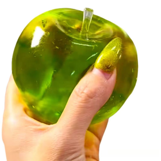 Squishy Green Apple Stress Ball Soft Fidget Sensory Toy for ADHD Autism Slow Rebound Squeeze Toy for Adults Kids Christmas Gift