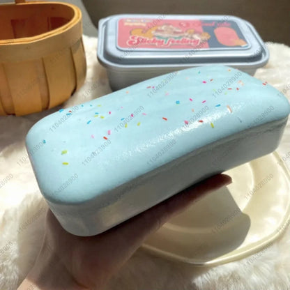 Sticky Box Cake Squishy Toy Slow Rising Squeeze Toy Butter Ice Cream Box Squishy Fidget Toy anti Stress Release Hand Relax Gift
